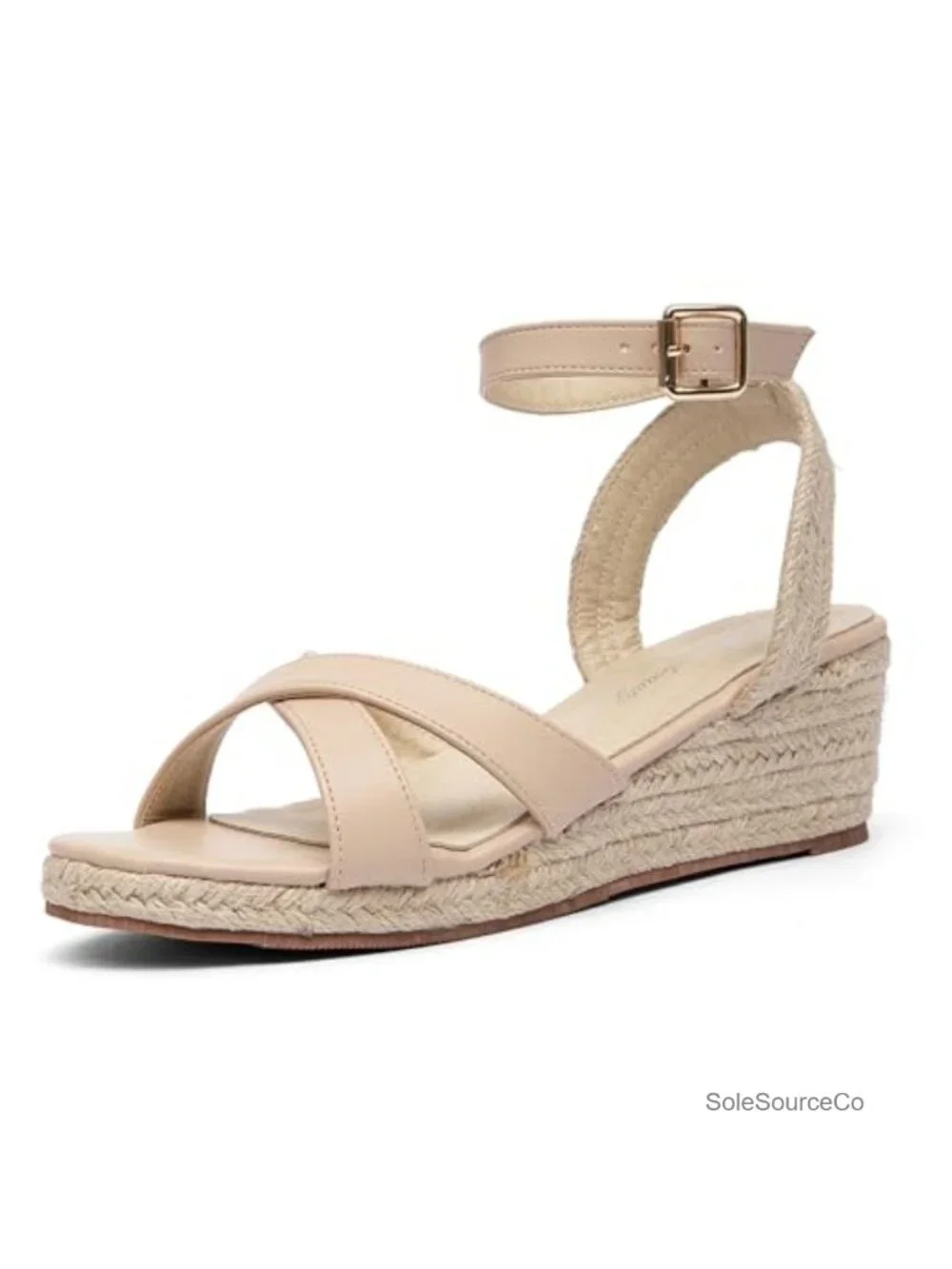 Women's Espadrille Wedge Sandals Crisscross Elastic Ankle Strap Platform Heels